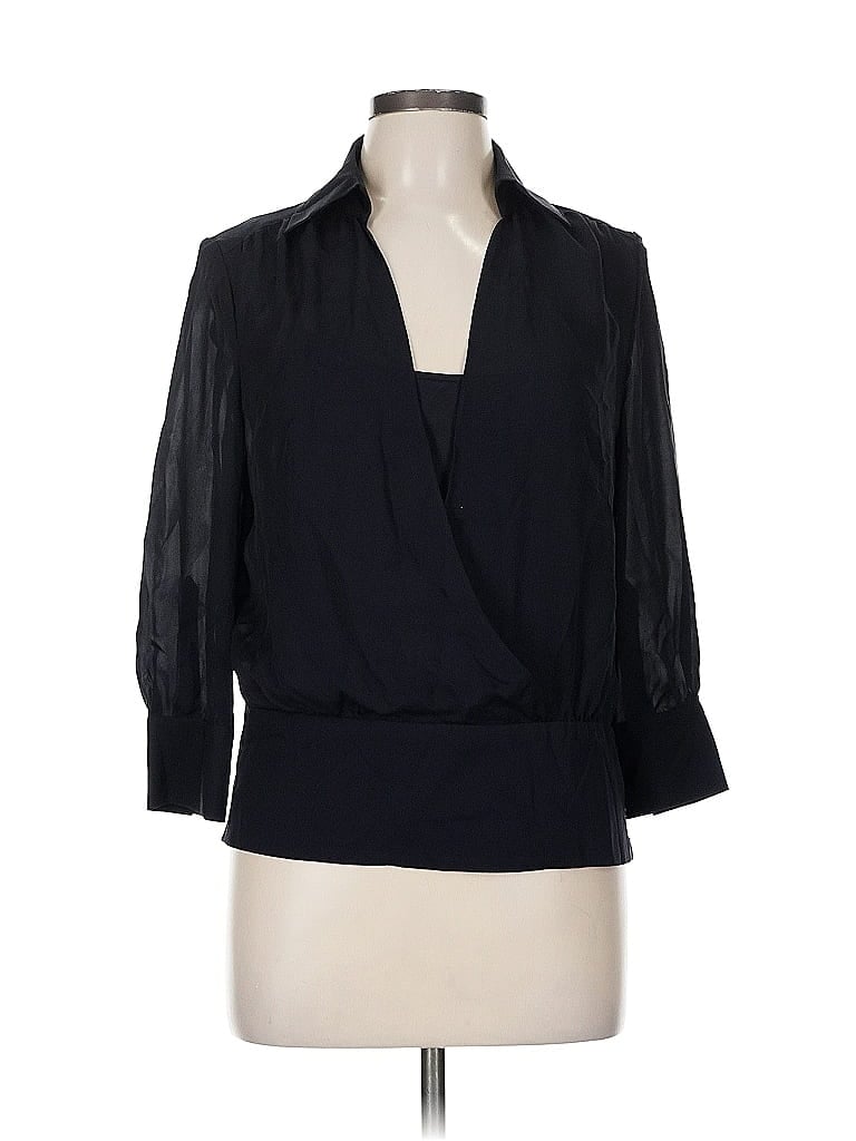 Pre-owned Ann Taylor 3/4 Sleeve Blouse In Black