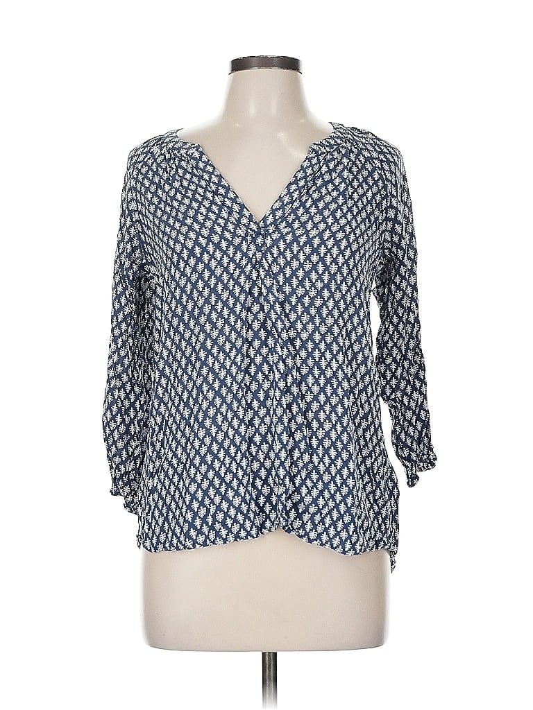 Pre-owned Gap Outlet 3/4 Sleeve Blouse In Blue