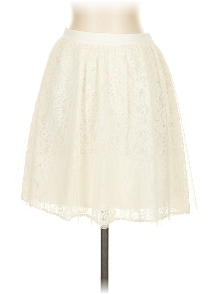 Pre-owned Express Formal Skirt In White