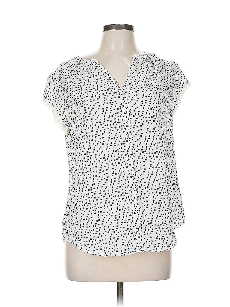 Pre-owned Fun2fun Short Sleeve Blouse In White