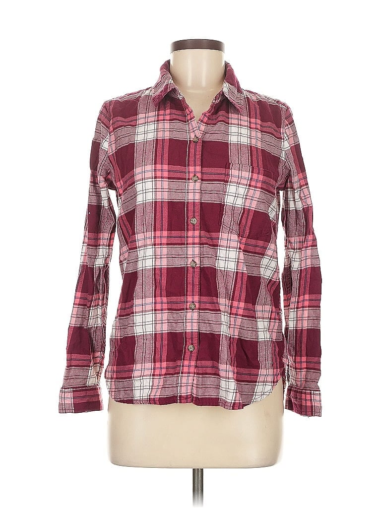 Pre-owned Assorted Brands Long Sleeve Button Down Shirt In Burgundy