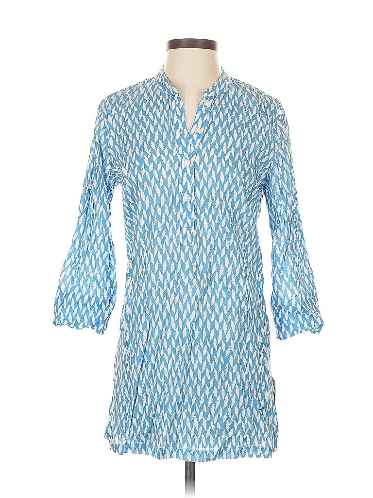 Pre-owned J. Mclaughlin 3/4 Sleeve Blouse In Blue