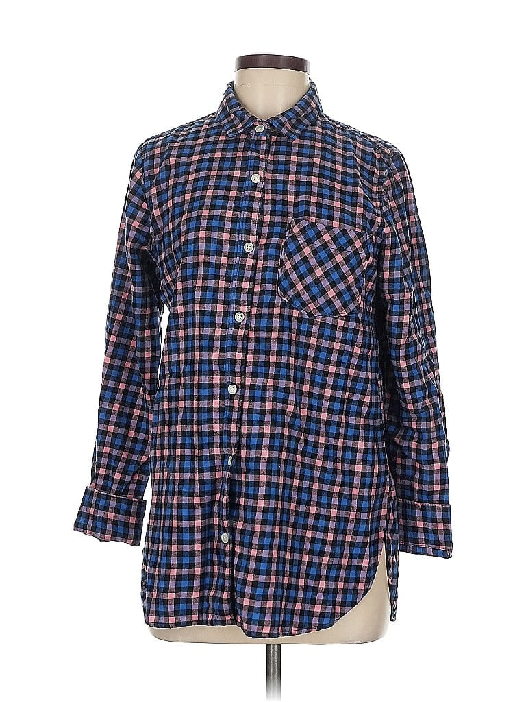 Pre-owned Old Navy Long Sleeve Button Down Shirt In Blue