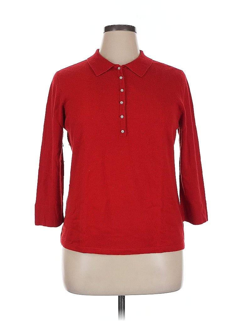 Pre-owned Jones New York Signature Cardigan Sweater In Red