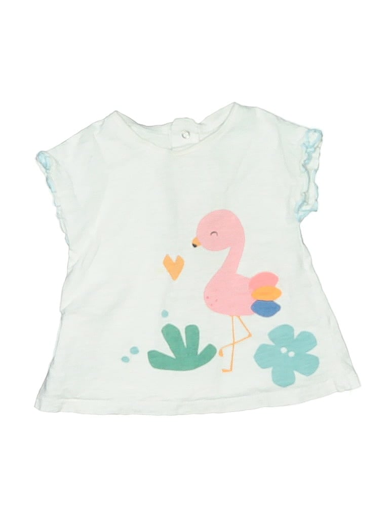 Click to view more detailed imagery on our partner's website Pre-owned Mayoral Babies' Short Sleeve Top Teal Ruffles Neckline Tops In Blue