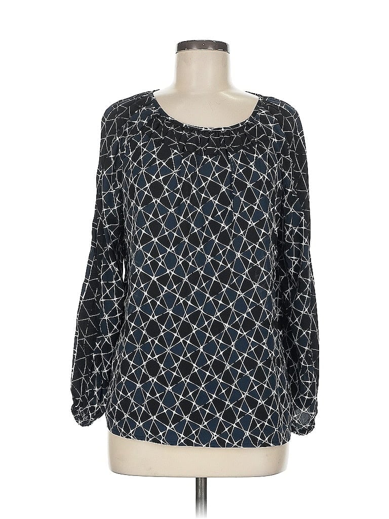 Pre-owned Liverpool Los Angeles Long Sleeve Blouse In Blue