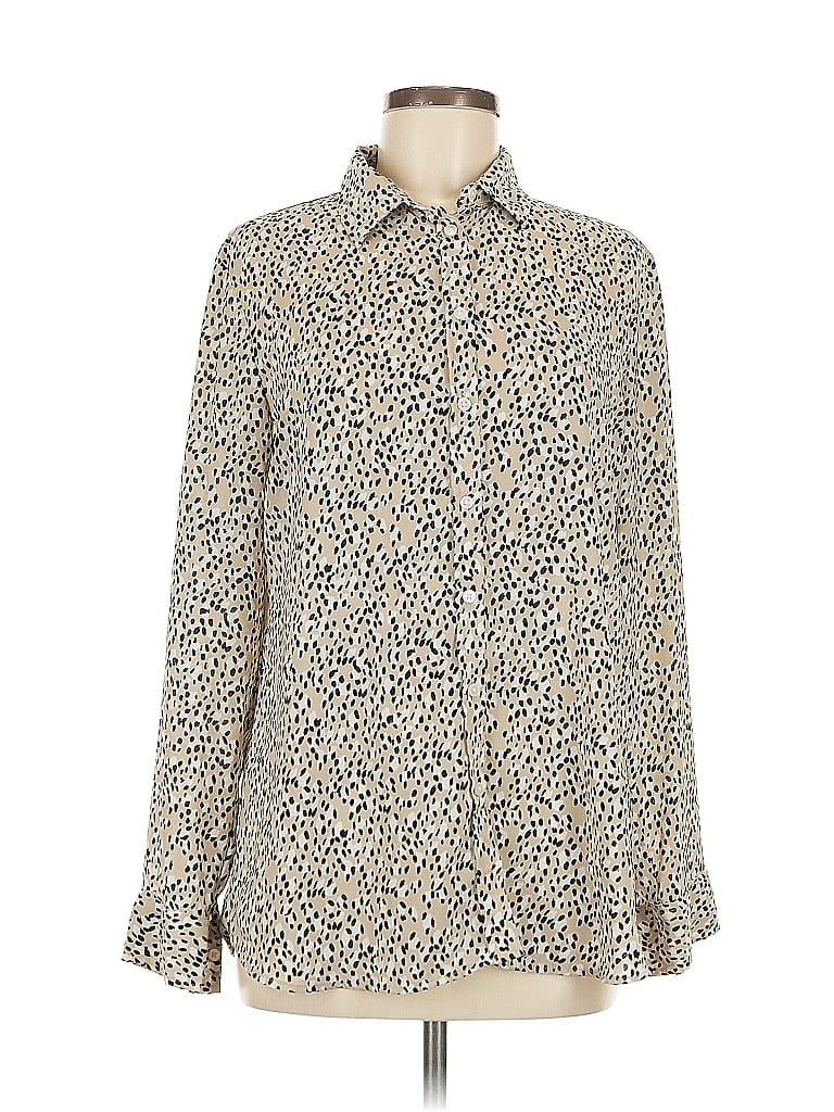 Pre-owned Banana Republic Long Sleeve Blouse In White