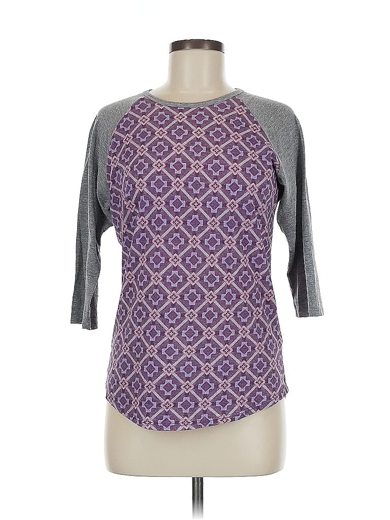 Pre-owned Lularoe 3/4 Sleeve T-shirt In Purple