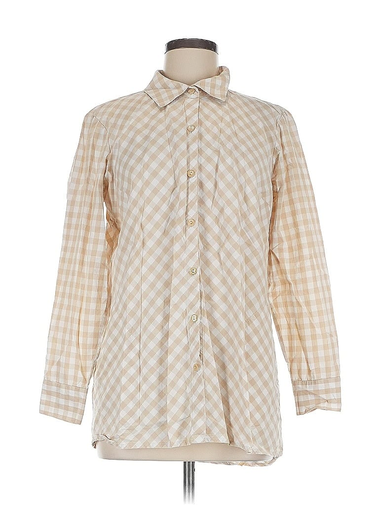 Pre-owned Joan Rivers Long Sleeve Button Down Shirt In White