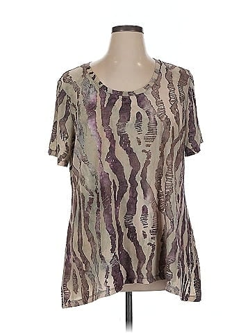 LOGO by Lori Goldstein Short Sleeve Blouse (view 1)