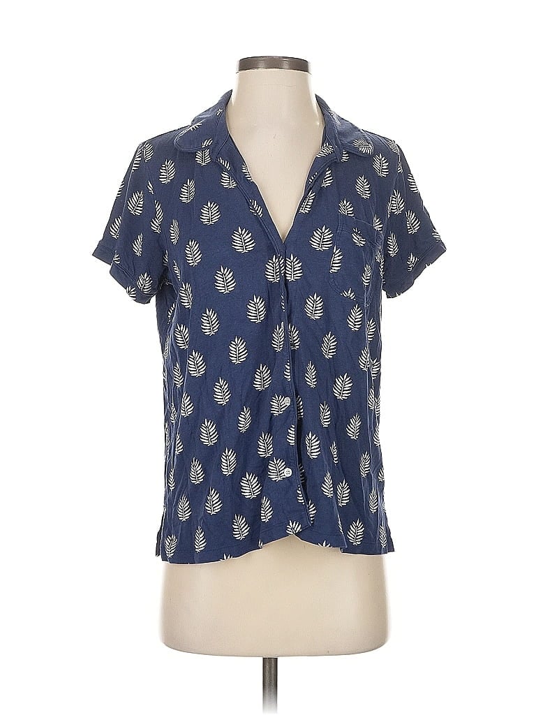 Pre-owned Vineyard Vines Short Sleeve Blouse In Blue