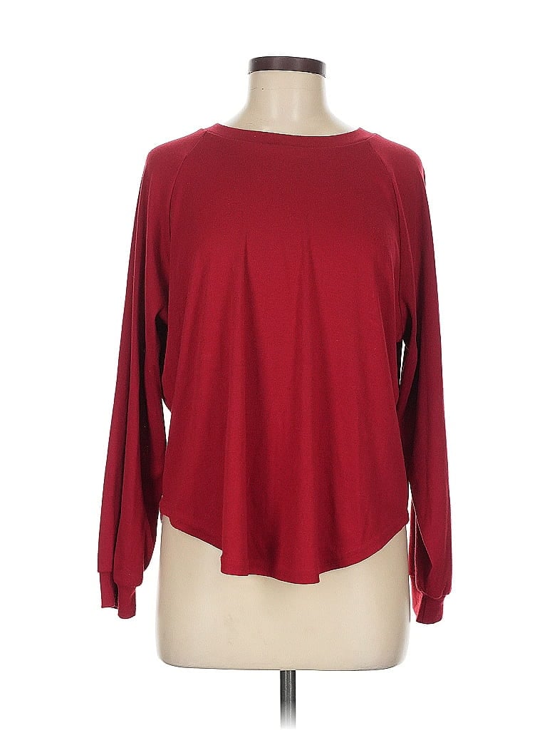 Pre-owned Assorted Brands Long Sleeve T-shirt In Burgundy