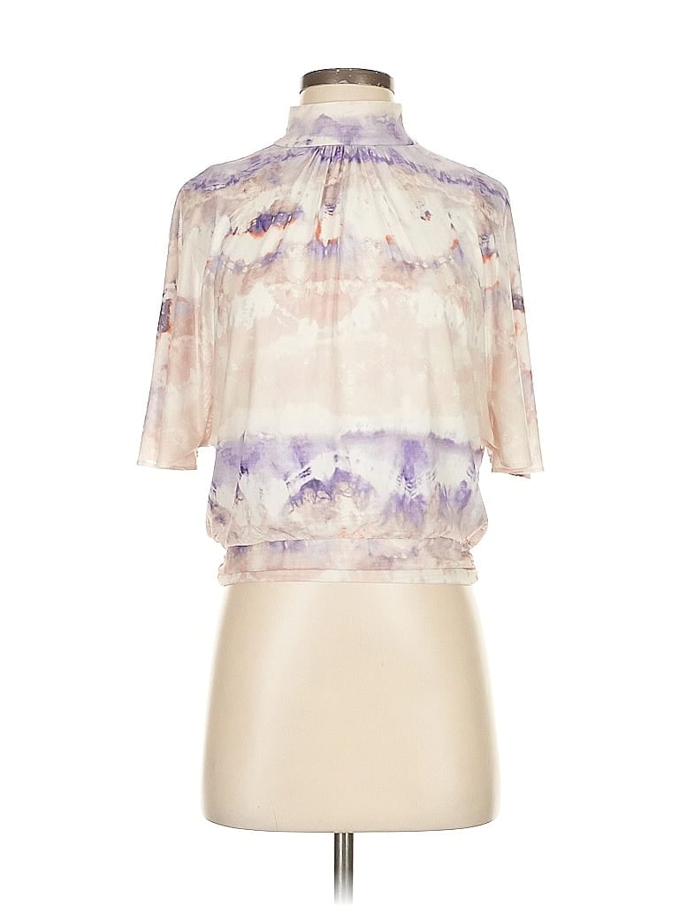 Pre-owned Jennifer Lopez Short Sleeve Blouse In Purple
