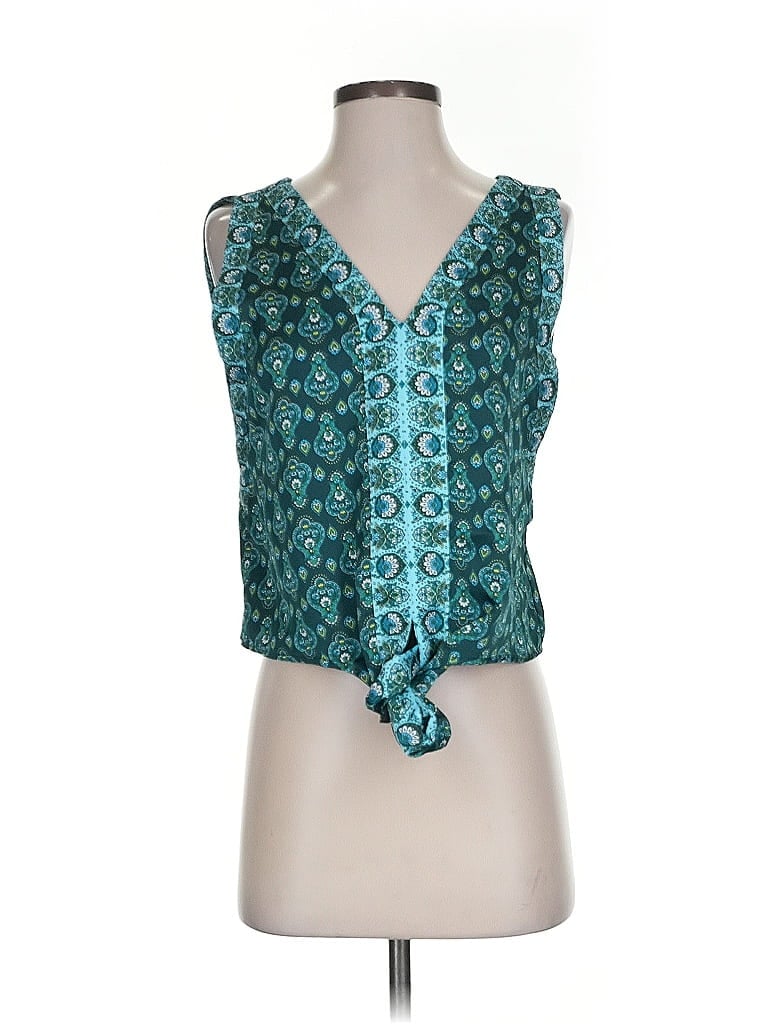 Pre-owned Ann Taylor Loft Sleeveless Blouse In Blue