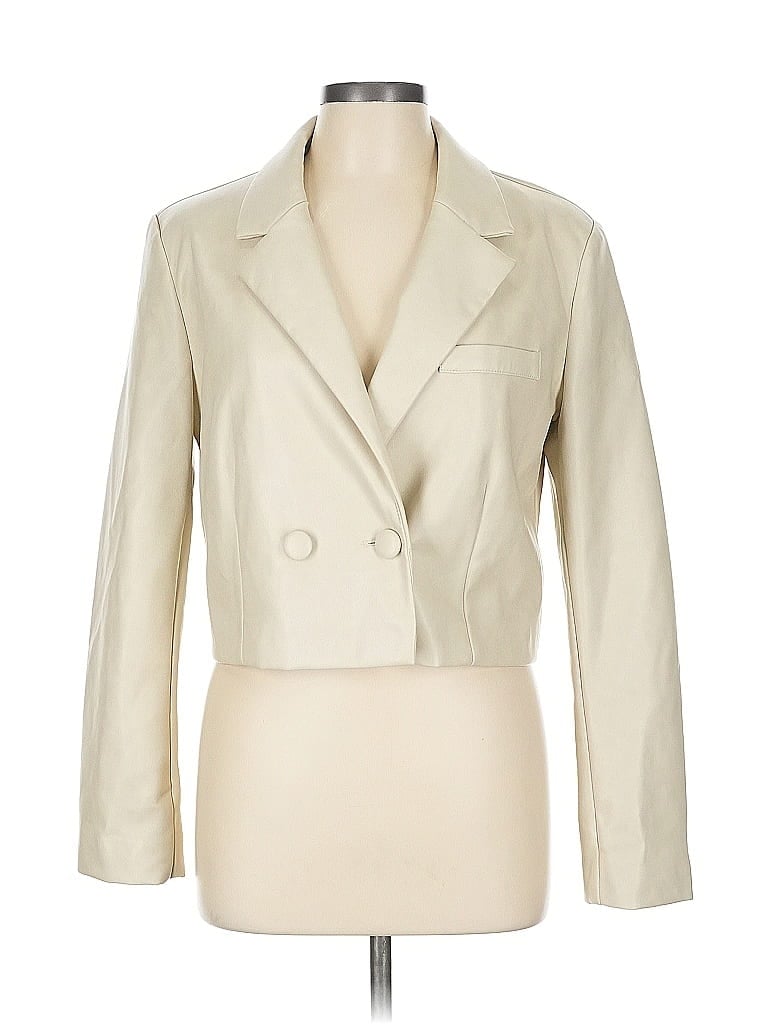 Pre-owned 7 For All Mankind Blazer Jacket In White