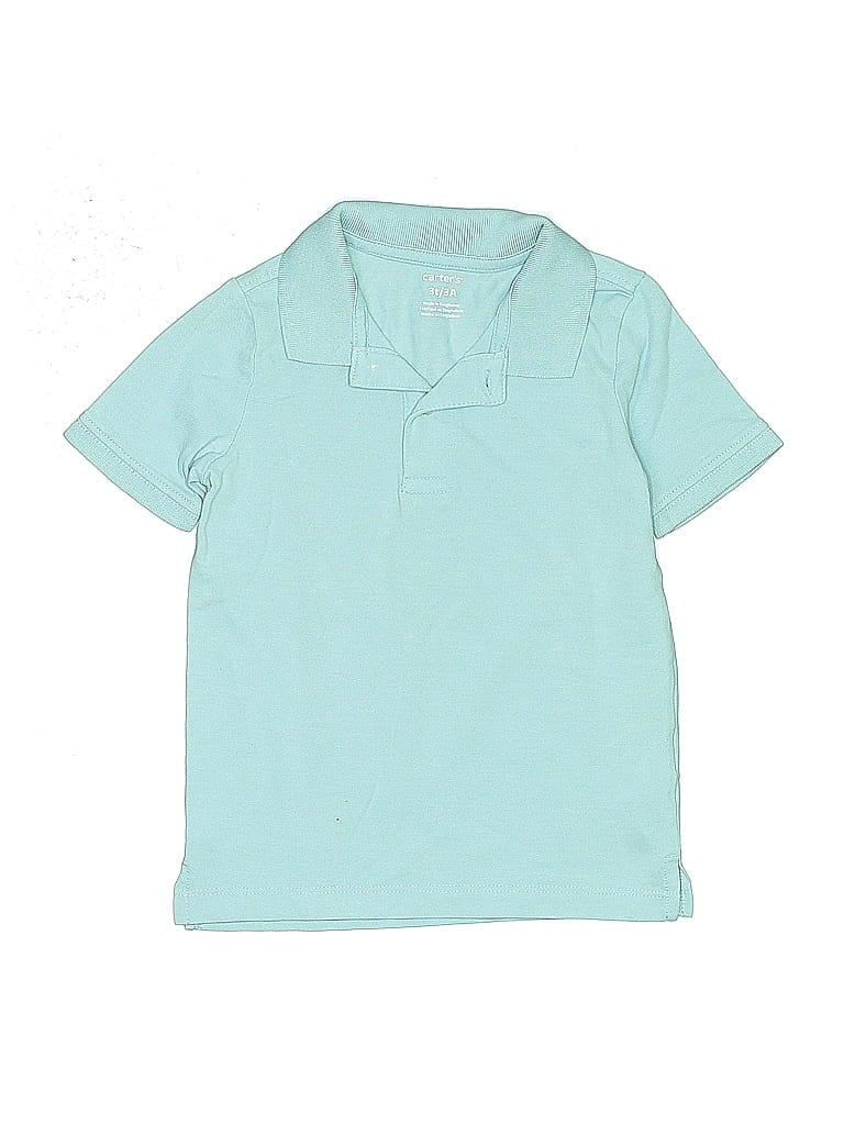 Pre-owned Carter's Kids' Short Sleeve Top Teal Tops In Blue