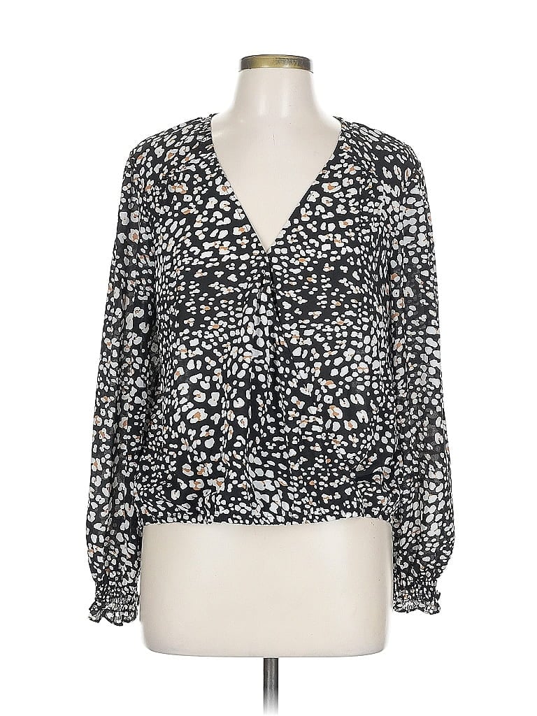 Pre-owned Sanctuary Long Sleeve Henley Shirt In Black