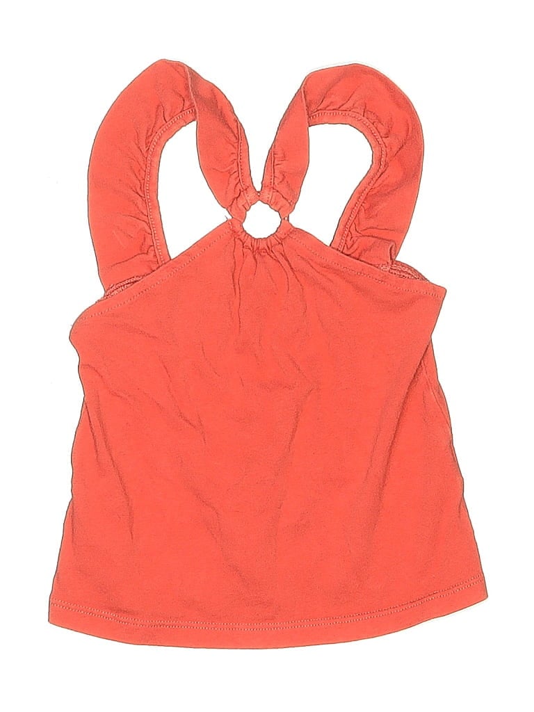 Pre-owned Janie And Jack Kids' Tank Top Orange Halter Neckline Tops