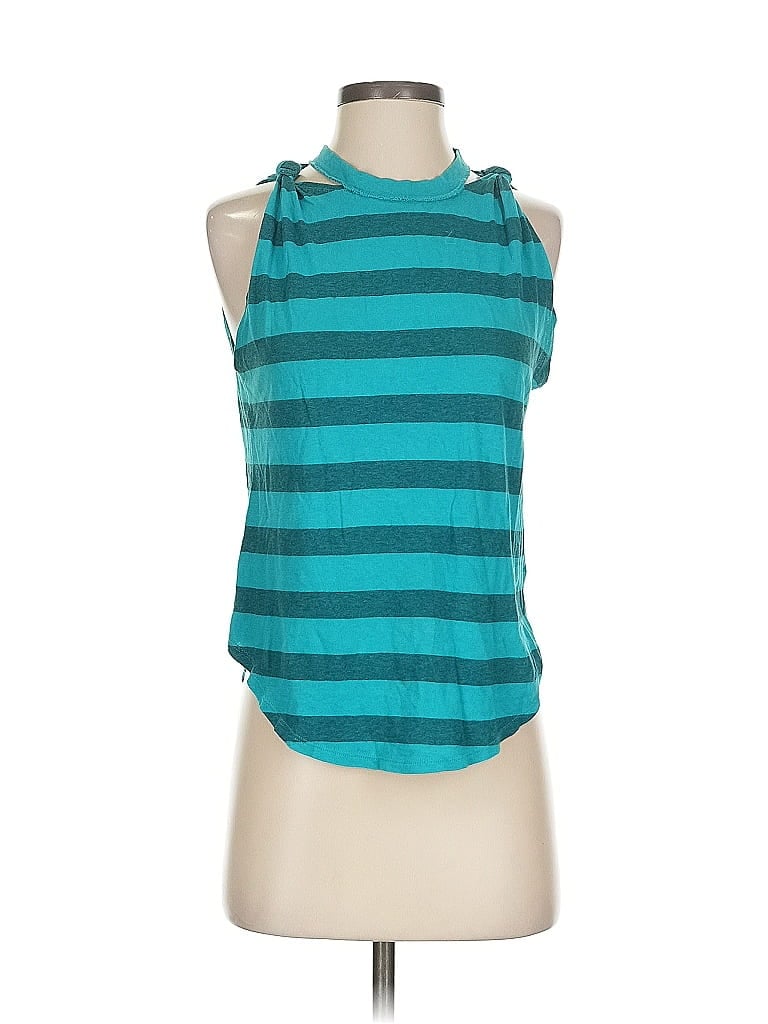 WE THE FREE Pre-owned Tank Top Teal Halter Neckline Tops In Blue