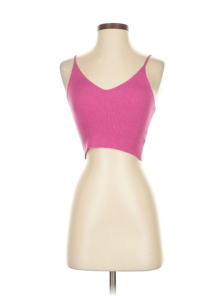 Pre-owned Olivaceous Tank Top Pink Strapless Neckline Tops