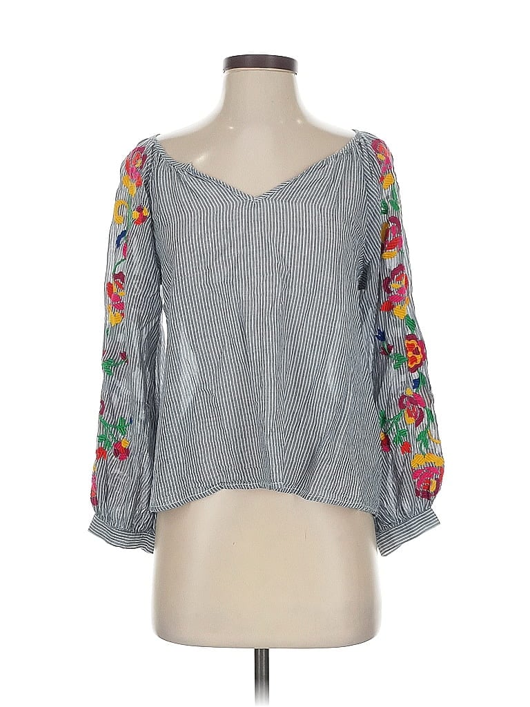 Pre-owned Floreat 3/4 Sleeve Blouse In Gray