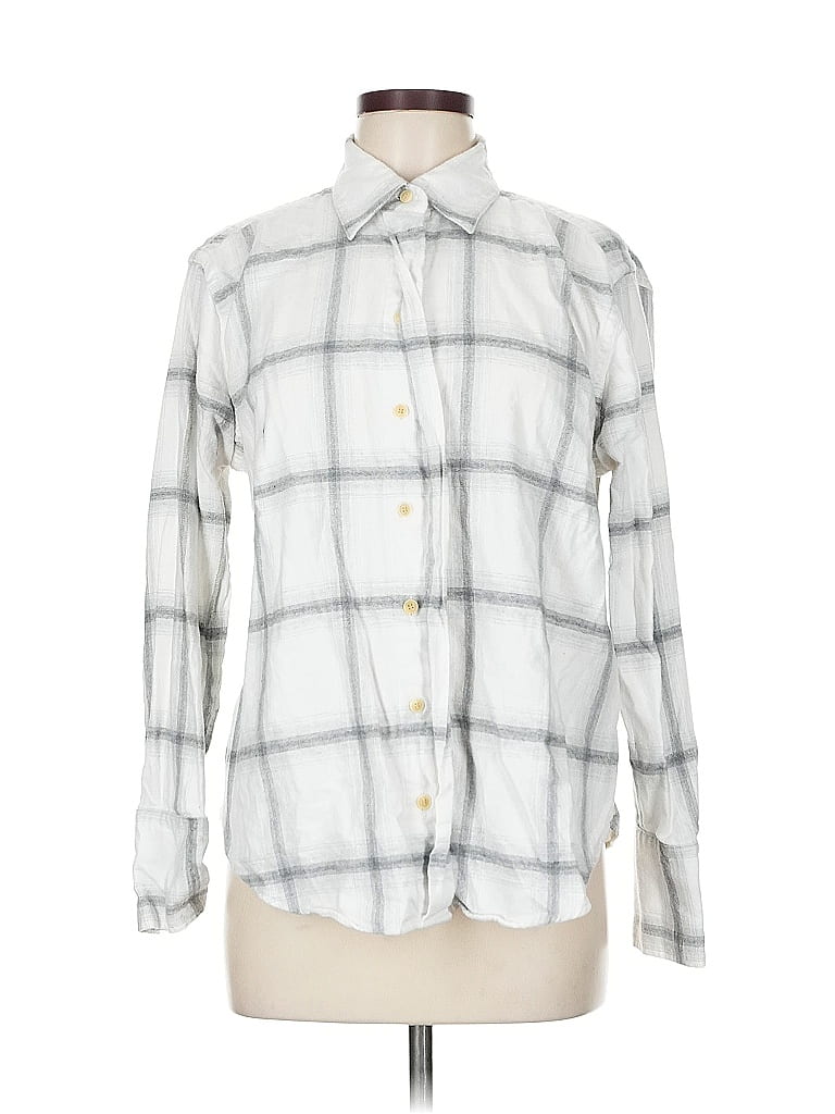 Pre-owned Banana Republic Long Sleeve Button Down Shirt In Silver