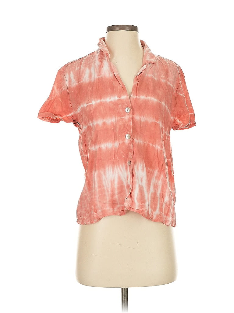 Pre-owned Cloth & Stone Short Sleeve Blouse In Orange