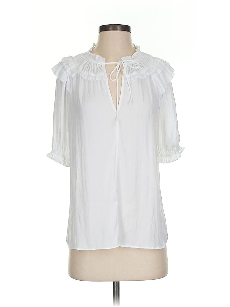 Pre-owned Current Air Short Sleeve Blouse In White
