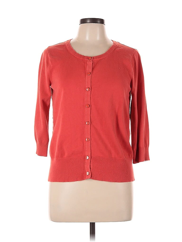 Pre-owned Ab Studio Cardigan Sweater In Red