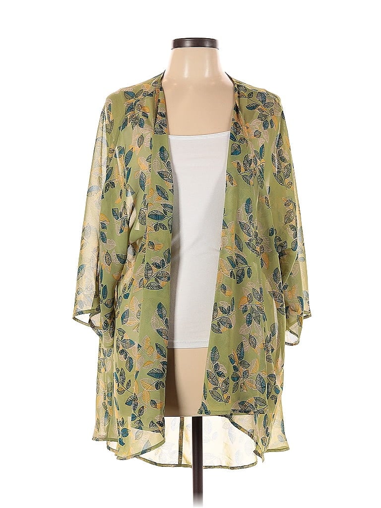 Pre-owned Lularoe Kimono In Green
