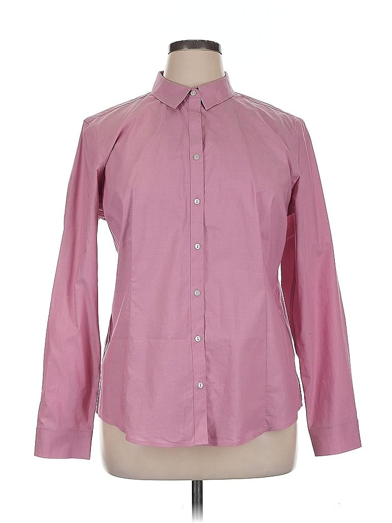 Pre-owned Eddie Bauer Long Sleeve Button Down Shirt In Pink