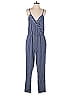 Laundry by Shelli Segal 100% Polyester Checkered-gingham Blue Jumpsuit Size 6 - photo 1