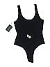 WONE Solid Black One Piece Swimsuit Size M - photo 2