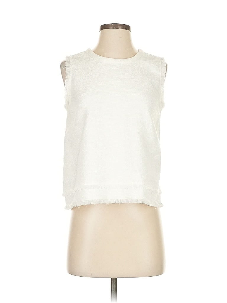 Pre-owned Ann Taylor Sleeveless Blouse In White