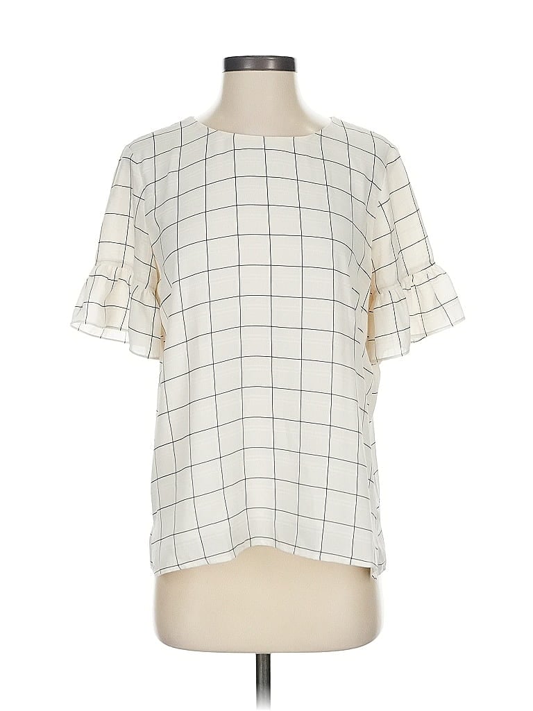 ANN TAYLOR LOFT Pre-owned Short Sleeve Blouse In White