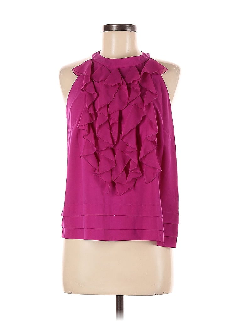ECI Pre-owned Sleeveless Blouse In Burgundy