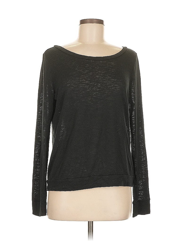 Pre-owned Victoria's Secret Long Sleeve Top Black Boatneck Tops