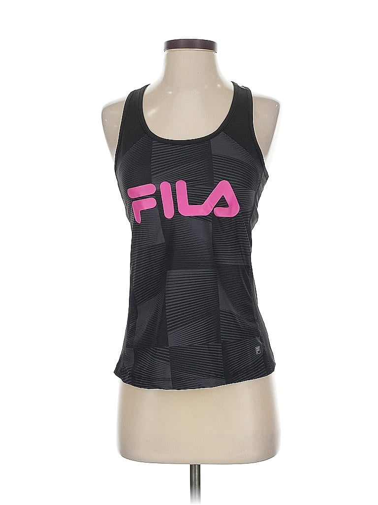 Click to view more detailed imagery on our partner's website Pre-owned Fila Sleeveless Top Black Halter Neckline Tops