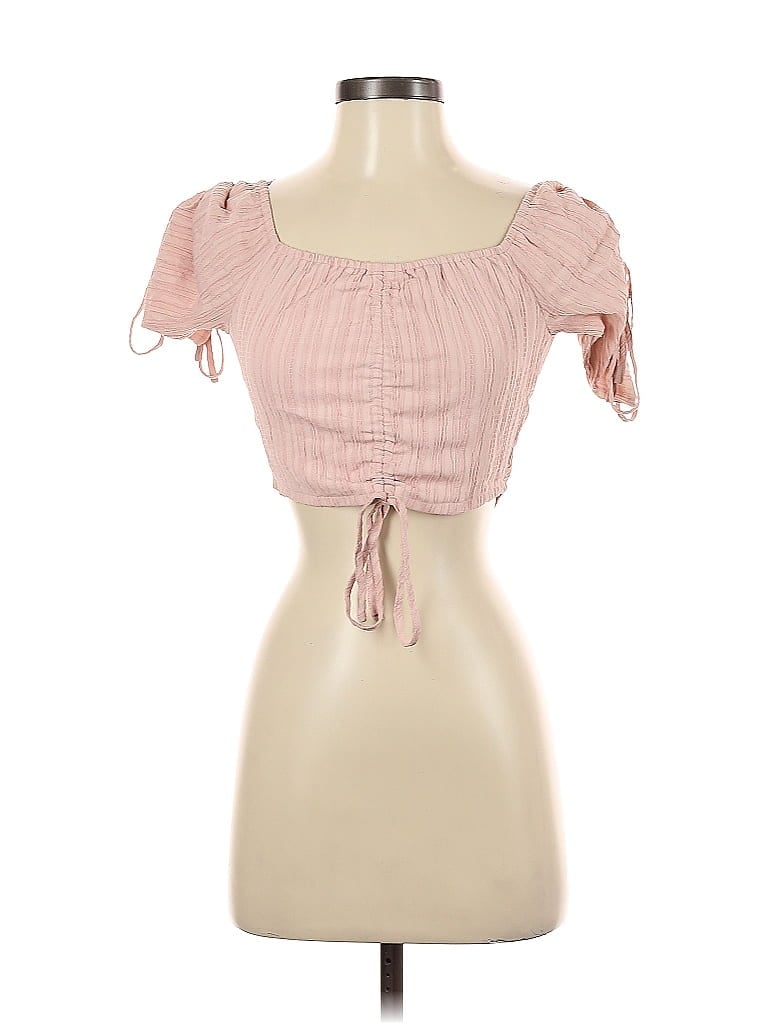 Click to view more detailed imagery on our partner's website Pre-owned Hyfve Short Sleeve Top Pink Sweetheart Neckline Tops