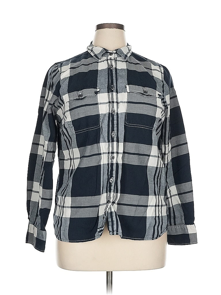 Pre-owned J.crew Factory Store Long Sleeve Button Down Shirt In Gray