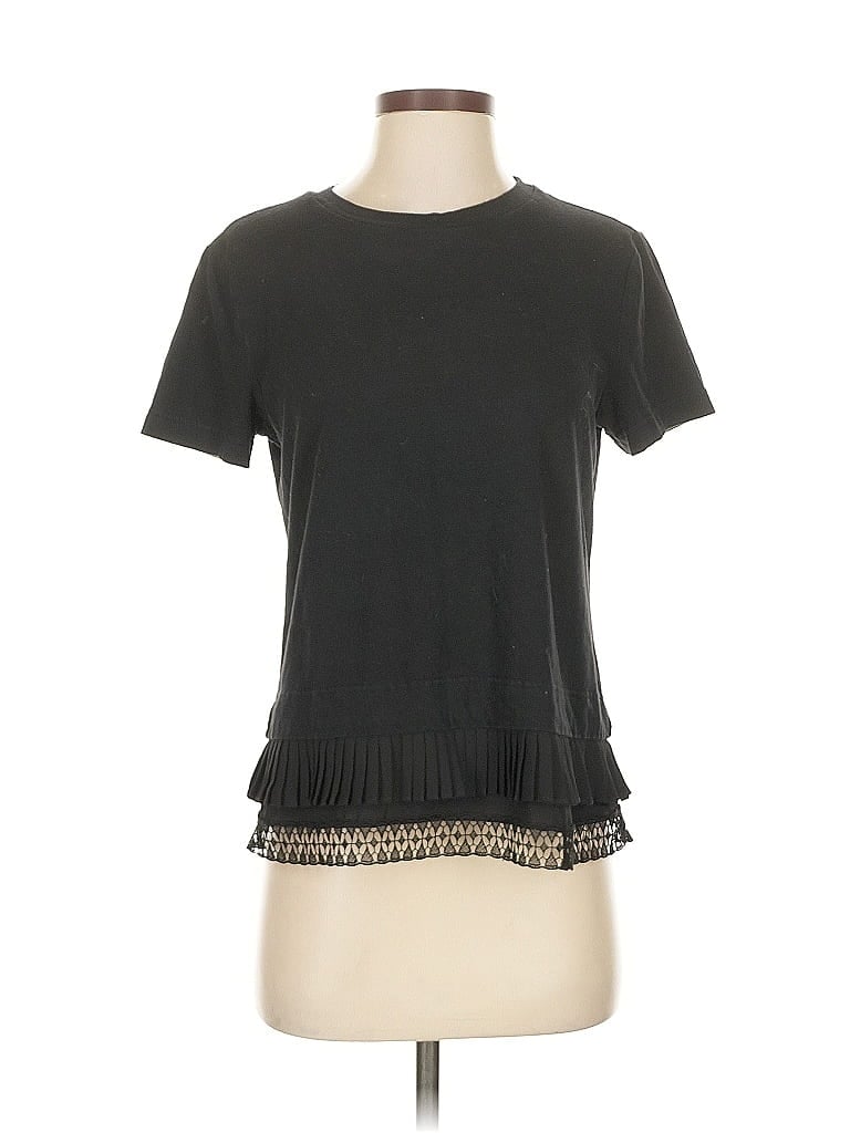 Pre-owned Laundry By Shelli Segal Short Sleeve Top Gray Crew Neck Tops