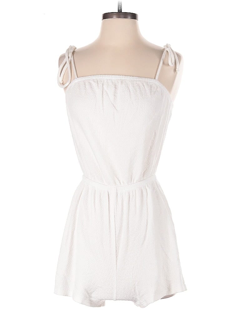 Pre-owned Green Envelope Romper In White
