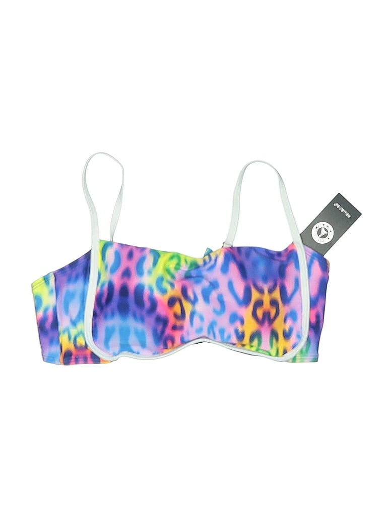 Pre-owned Relleciga Swimsuit Top Purple Tie-dye Pattern Swimwear