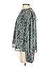 Evereve 100% Polyester Paisley Teal Long Sleeve Blouse Size S - photo 5