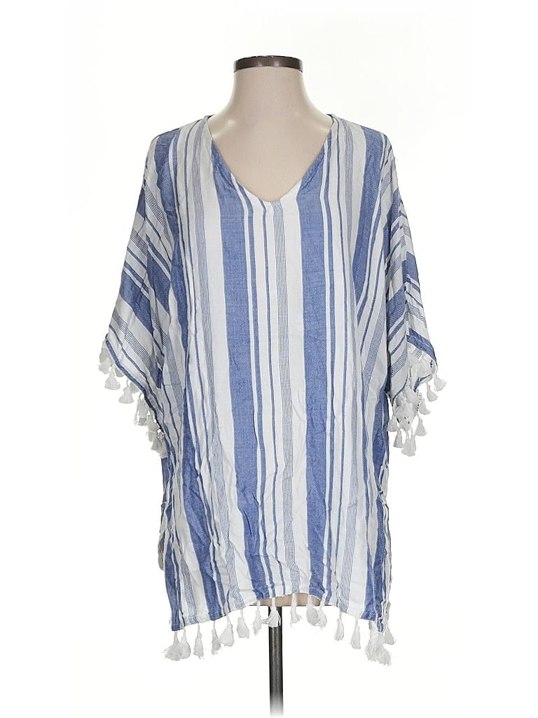 Pre-owned Altar'd State 3/4 Sleeve Blouse In Blue