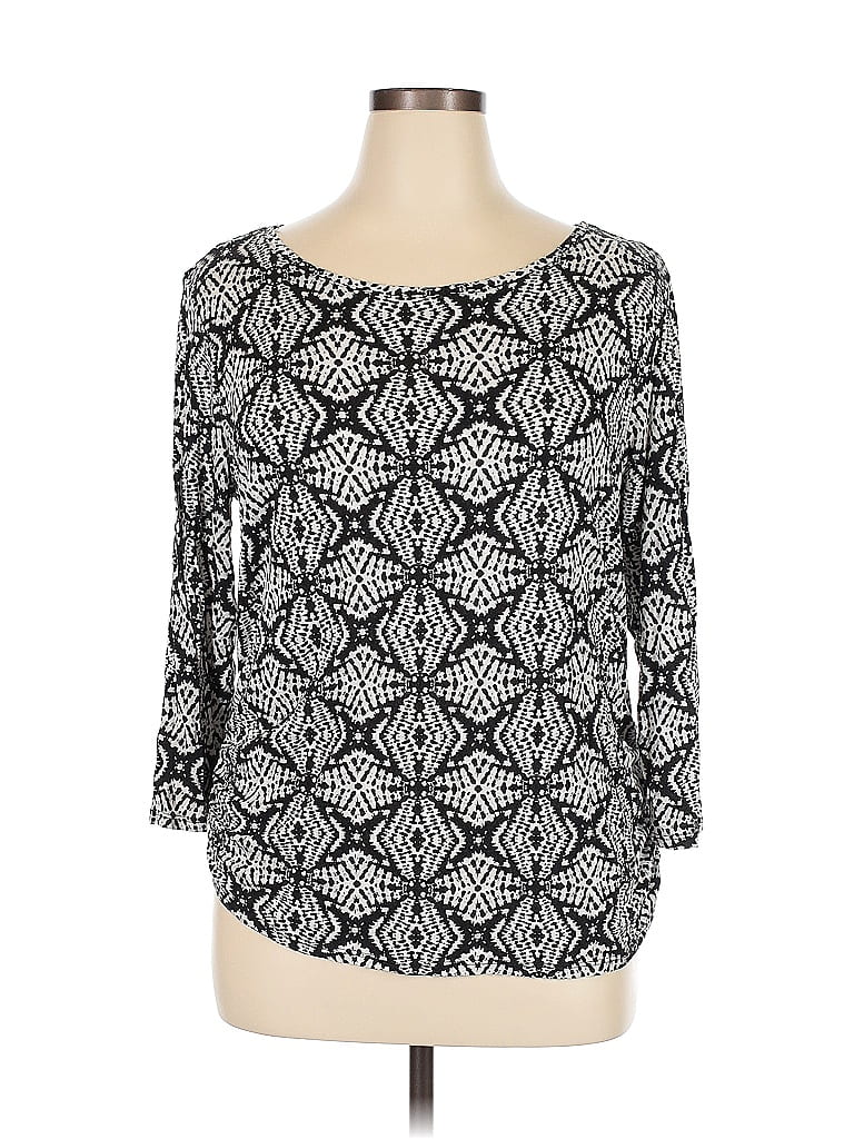 Pre-owned Ruby Rd. 3/4 Sleeve Blouse In Silver