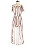 Lily Rose 100% Polyester Stripes Ivory Romper Size XS - photo 1