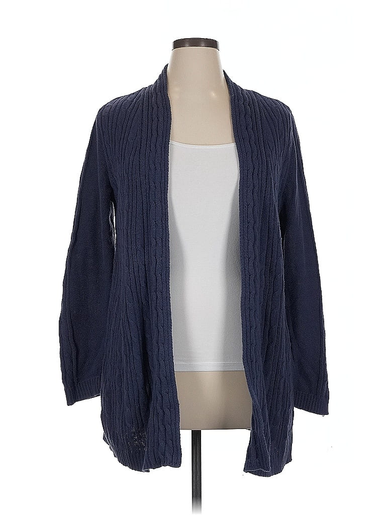 Pre-owned Karen Scott Cardigan Sweater In Blue