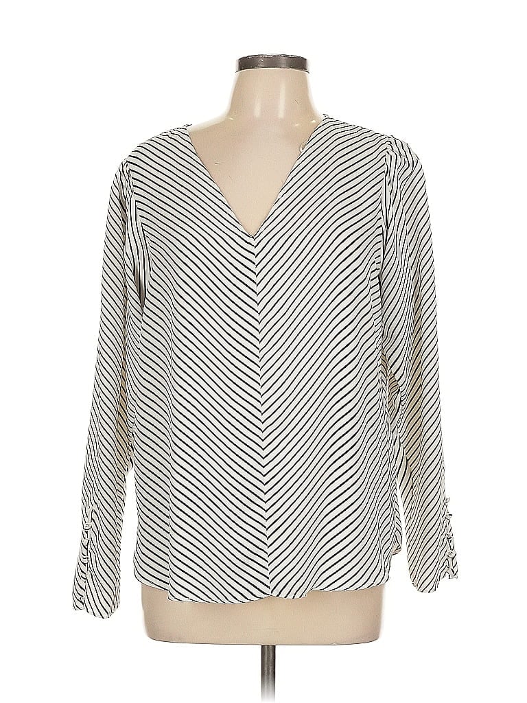 Pre-owned Vince Camuto Long Sleeve Blouse In Silver