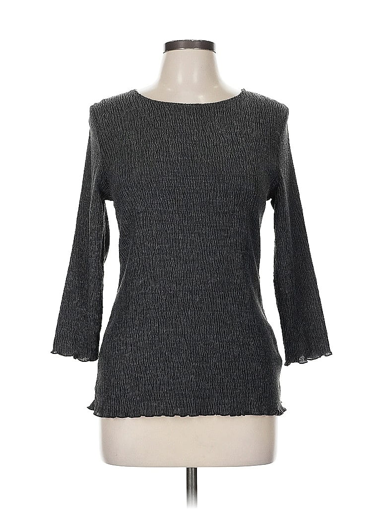 Pre-owned Croft & Barrow 3/4 Sleeve T-shirt In Gray